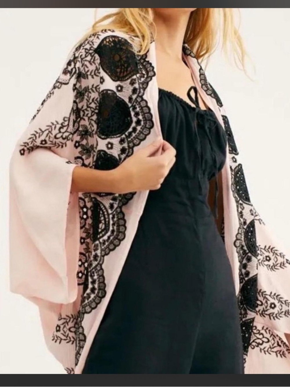 NWOT Free People Cantina Embroidered Eyelet Kimono